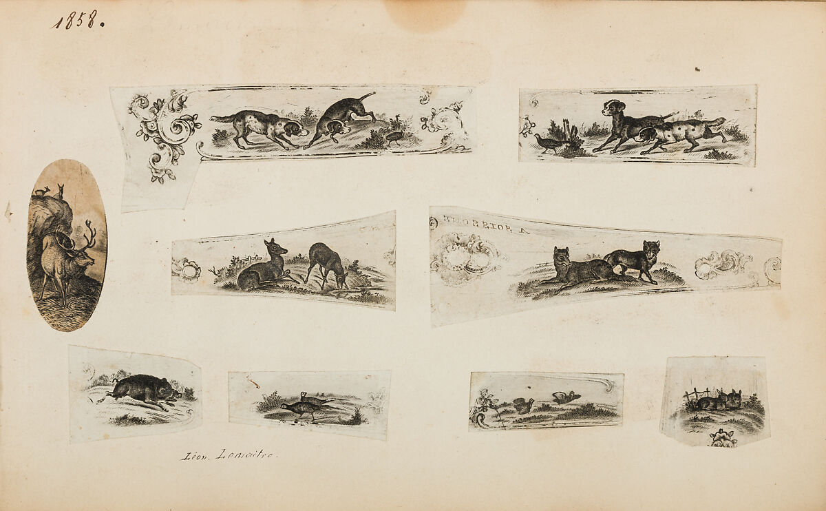 Album of Firearms Ornament Containing Approximately Five Hundred and Forty Inked Impressions of Engraved Firearms Locks and Mounts, and Forty-Two Original Pen and Ink Designs on Forty Double-Sided Leaves, Ink on paper, Belgian and French