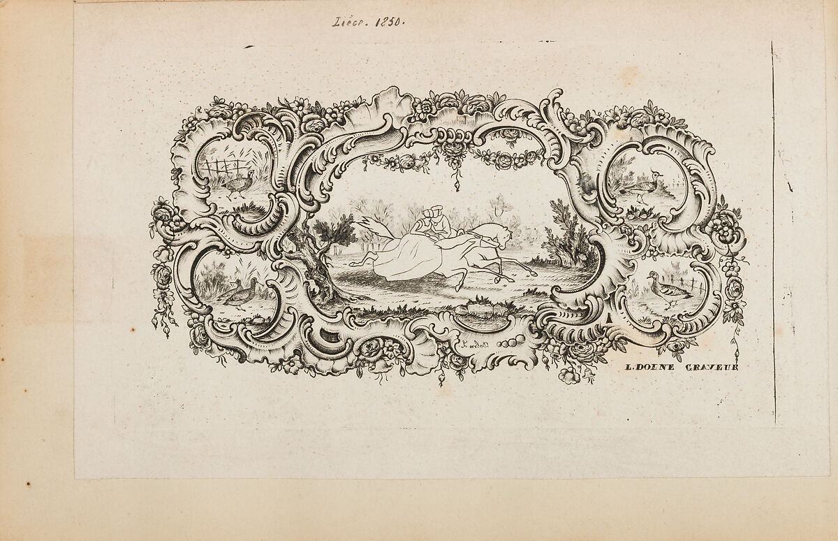 Album of Firearms Ornament Containing Approximately Five Hundred and Forty Inked Impressions of Engraved Firearms Locks and Mounts, and Forty-Two Original Pen and Ink Designs on Forty Double-Sided Leaves, Ink on paper, Belgian and French