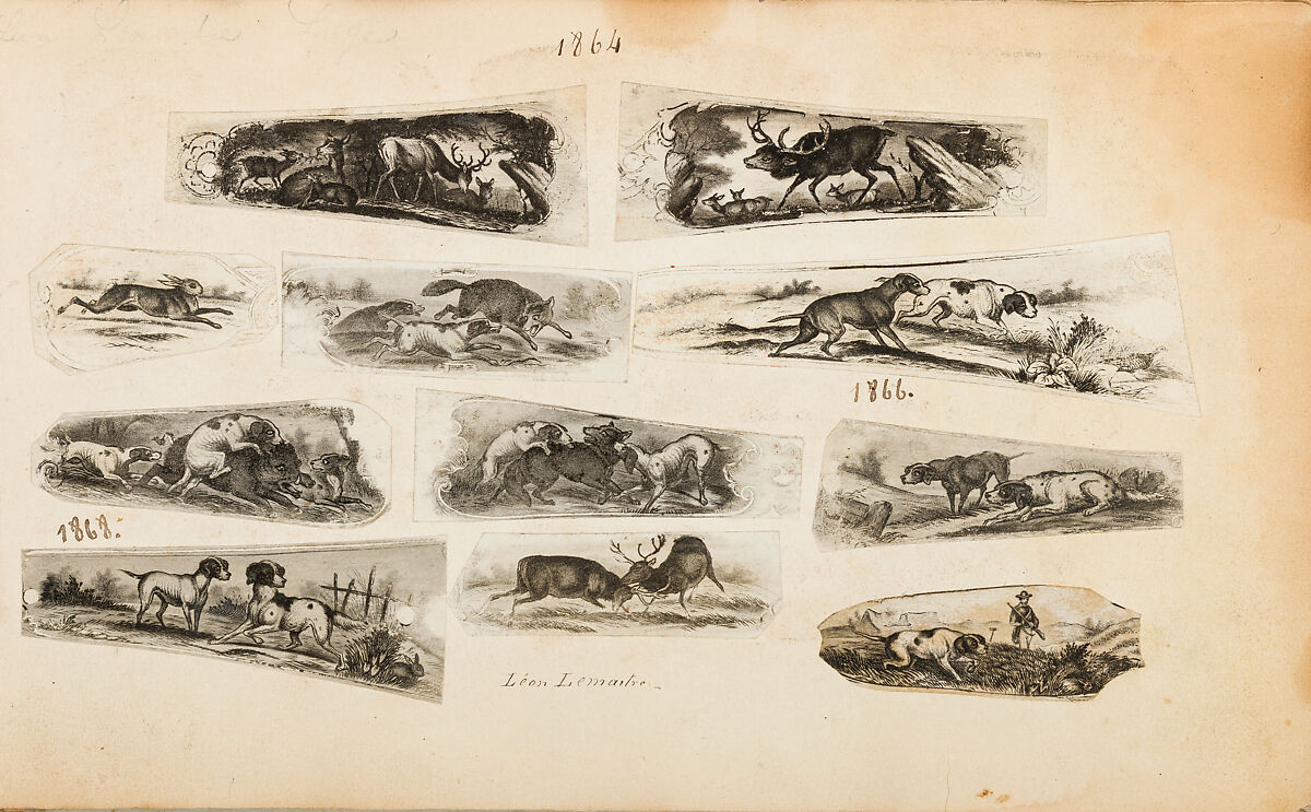 Album of Firearms Ornament Containing Approximately Five Hundred and Forty Inked Impressions of Engraved Firearms Locks and Mounts, and Forty-Two Original Pen and Ink Designs on Forty Double-Sided Leaves, Ink on paper, Belgian and French