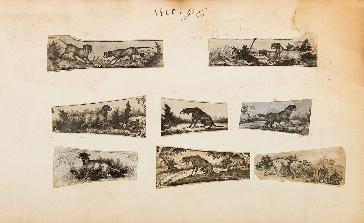 Album of Firearms Ornament Containing Approximately Five Hundred and Forty Inked Impressions of Engraved Firearms Locks and Mounts, and Forty-Two Original Pen and Ink Designs on Forty Double-Sided Leaves, Ink on paper, Belgian and French