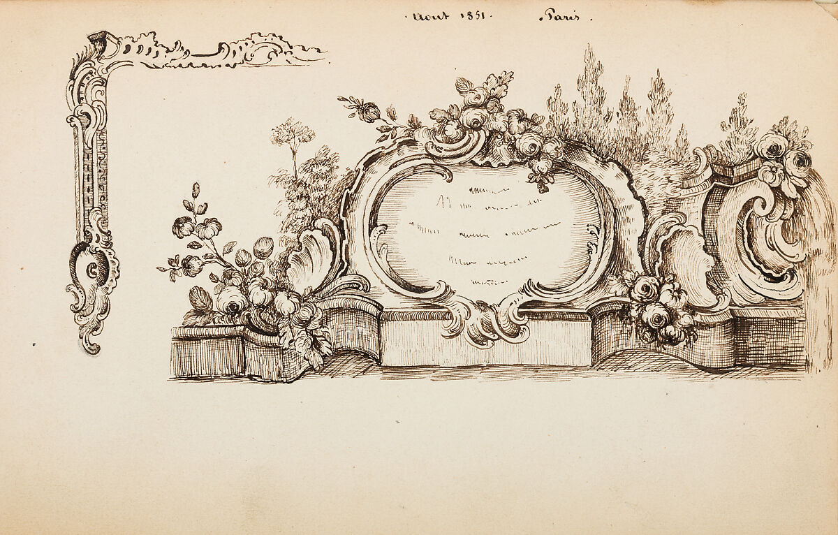 Album of Firearms Ornament Containing Approximately Five Hundred and Forty Inked Impressions of Engraved Firearms Locks and Mounts, and Forty-Two Original Pen and Ink Designs on Forty Double-Sided Leaves, Ink on paper, Belgian and French