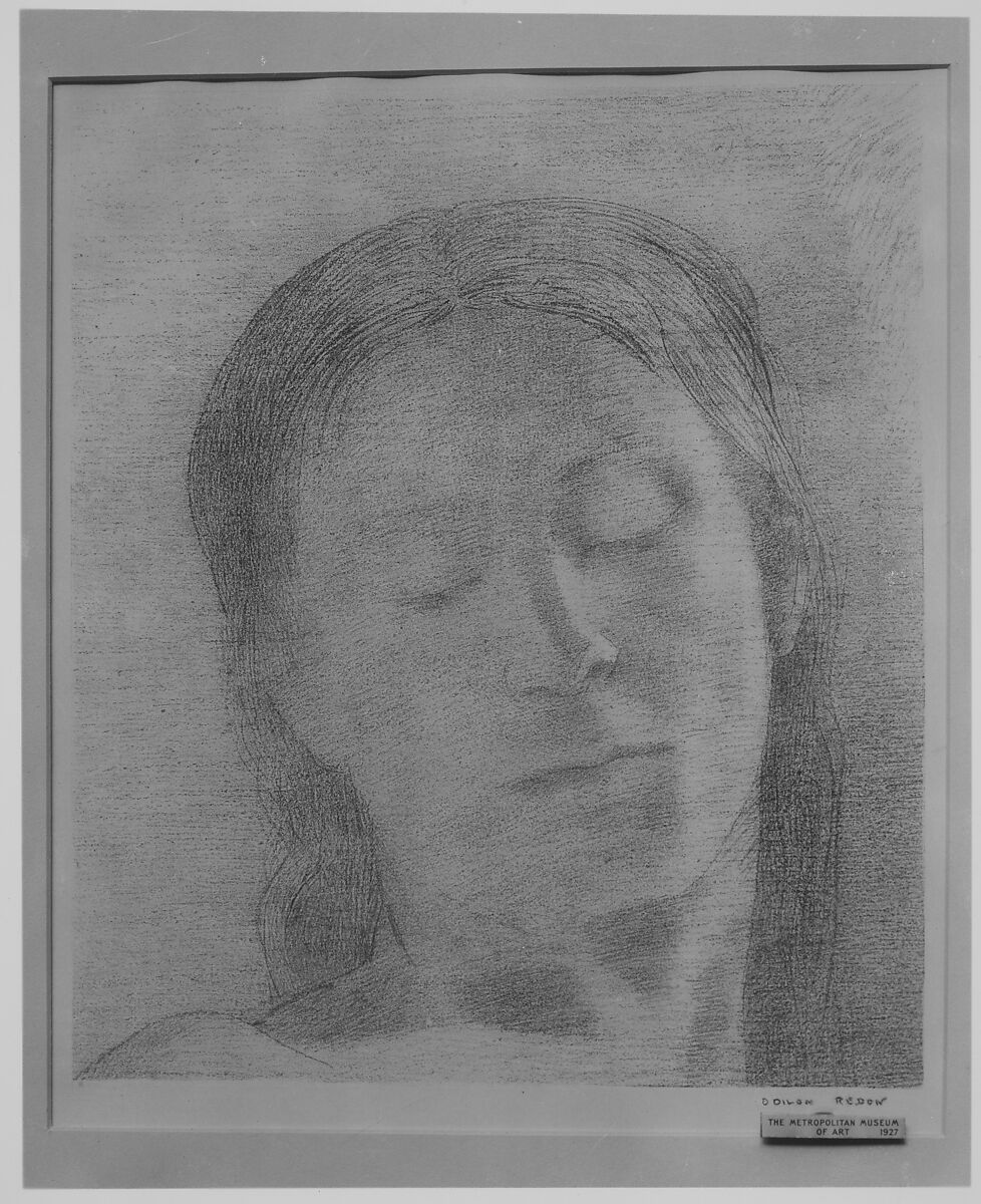 Eyes Closed, Odilon Redon (French, Bordeaux 1840–1916 Paris), Lithograph