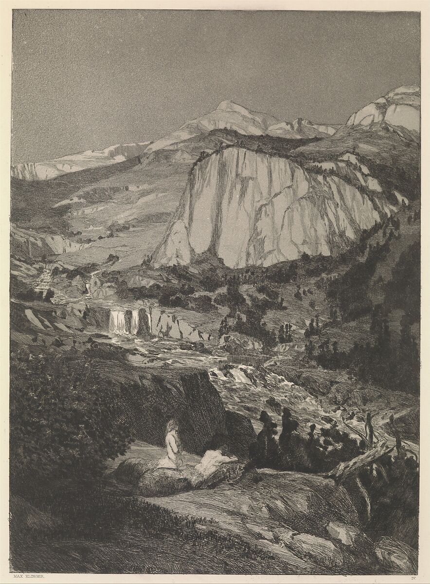 Mondnacht, from Intermezzi, plate 4, Max Klinger (German, Leipzig 1857–1920 Großjena), Etching and aquatint