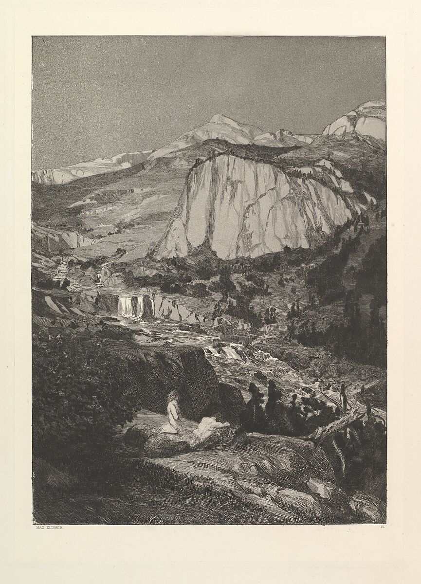 Mondnacht, from Intermezzi, plate 4, Max Klinger (German, Leipzig 1857–1920 Großjena), Etching and aquatint 