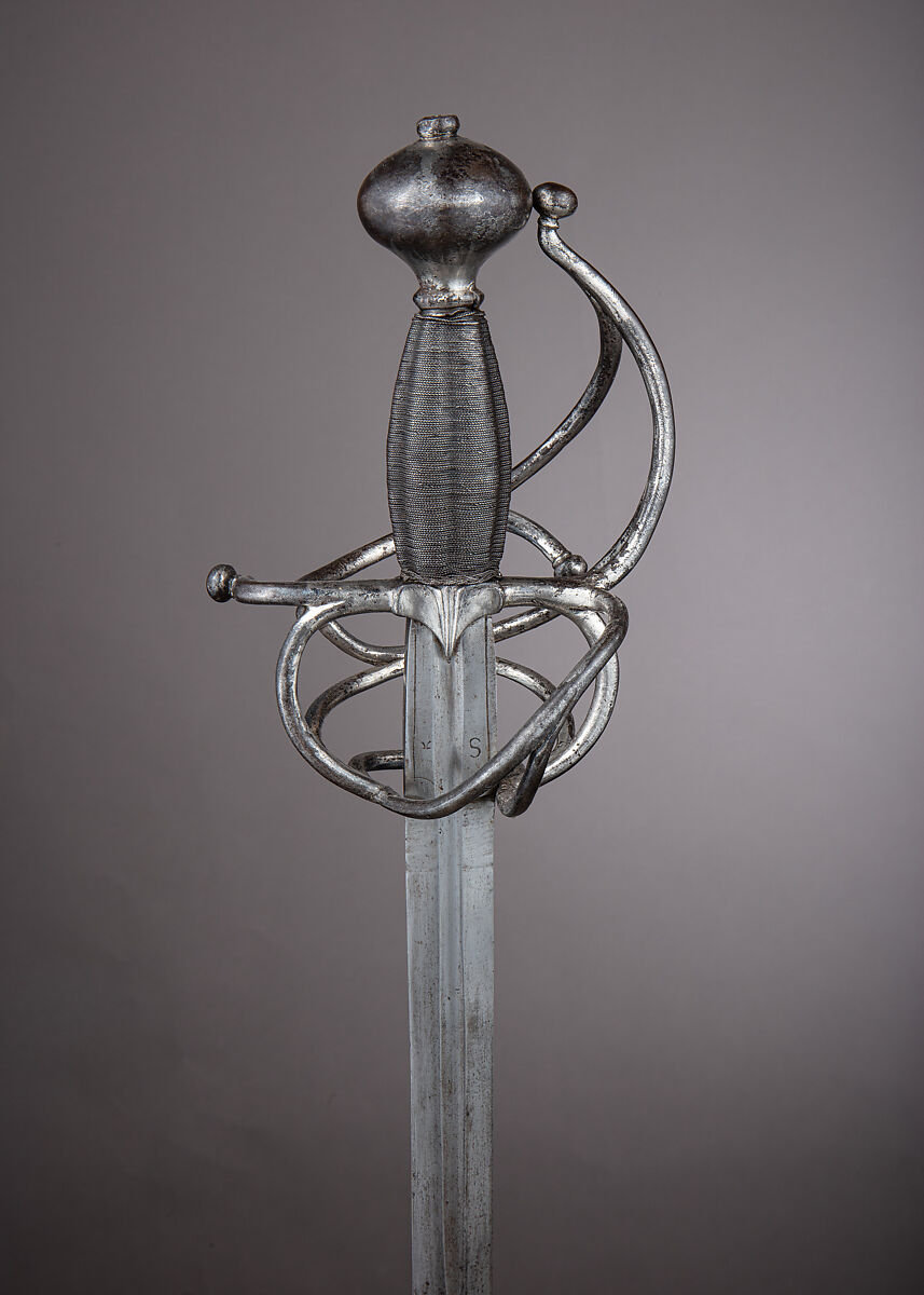 Rapier, Steel, silver, wood, Italian