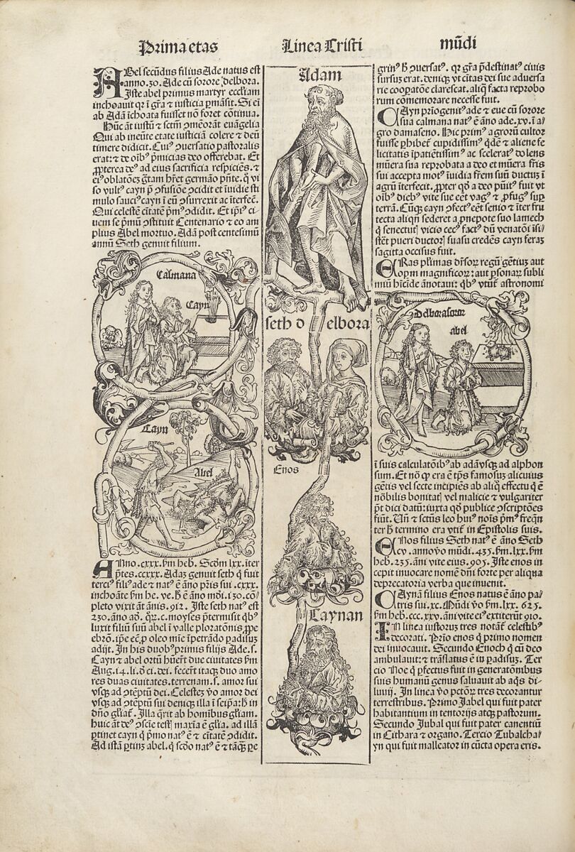 (Liber chronicarum) Registrum huius operis libri cronicarum cum figuris et ymagibus ab inicio mundi, Written by Hartmann Schedel (German, Nuremberg 1440–1514 Nuremberg), Letterpress with woodcut illustrations