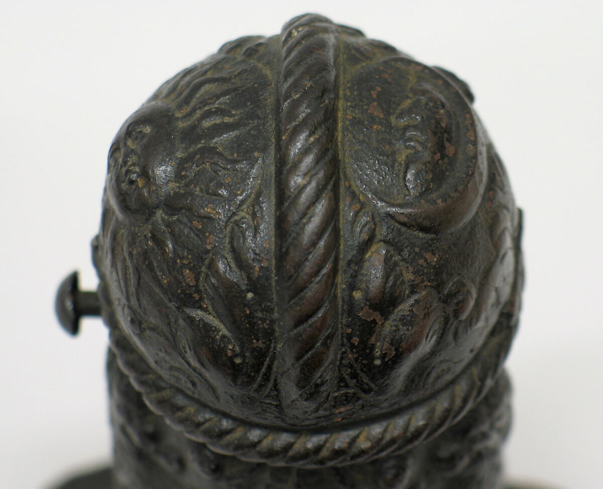 Cartridge Box, Iron, wood, copper alloy, German, Brunswick