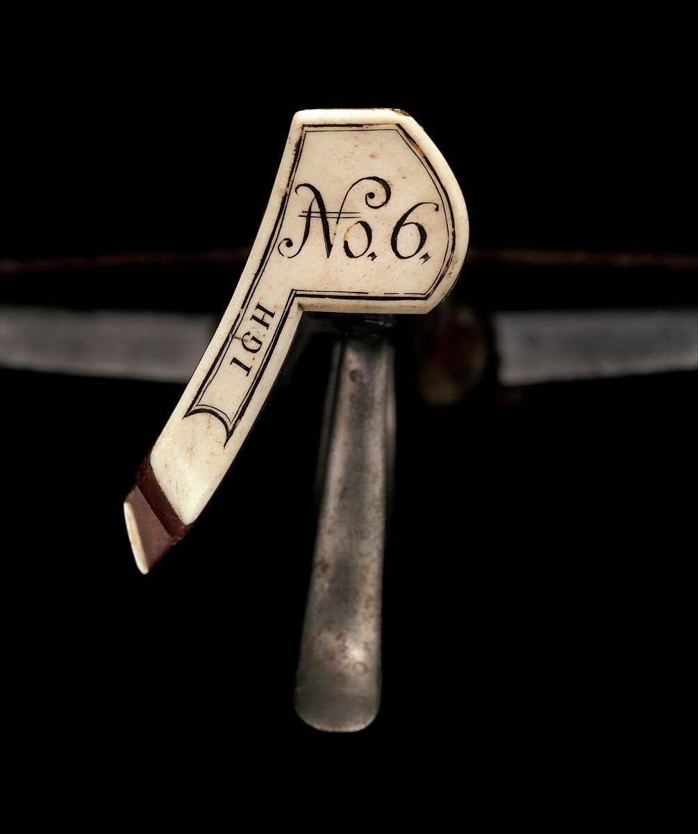 Light Crossbow (Schnepper) from the Armory of Sedlitz Palace, Johann Gottfried Hänisch the Elder (German, Dresden, 1696–1778), Steel, wood (walnut), staghorn, hemp, wool, gold, German, Dresden