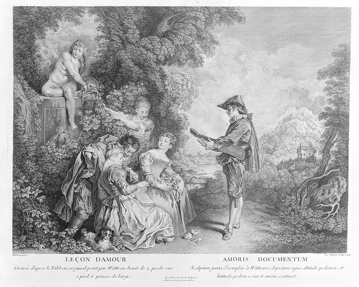 L'Oeuvre D'Antoine Watteau Pientre du Roy en son Academie Roïale de Peinture et Sculpture Gravé d'après ses Tableaux & Desseins originaux...par les Soins de M. de Jullienne, After Antoine Watteau (French, Valenciennes 1684–1721 Nogent-sur-Marne), Engraving