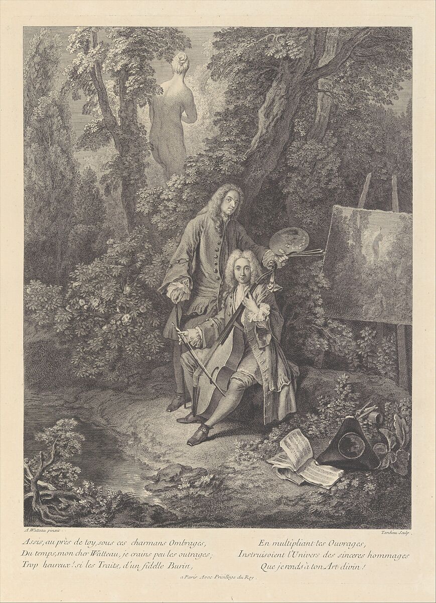 L'Oeuvre D'Antoine Watteau Pientre du Roy en son Academie Roïale de Peinture et Sculpture Gravé d'après ses Tableaux & Desseins originaux...par les Soins de M. de Jullienne, After Antoine Watteau (French, Valenciennes 1684–1721 Nogent-sur-Marne), Engraving