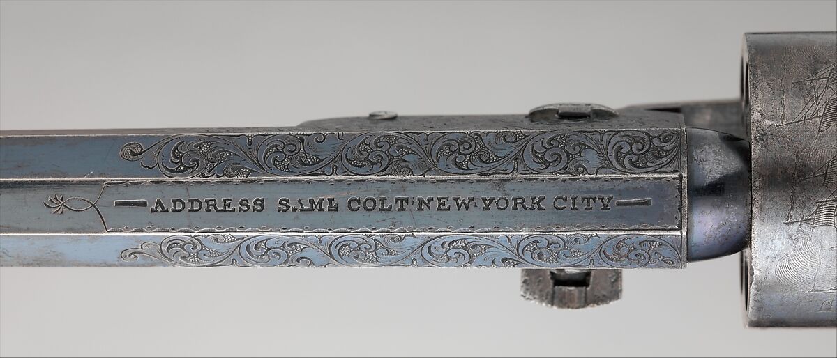 Colt Model 1851 Navy Percussion Revolver, Serial Number 29705, with Case and Accessories, Samuel Colt (American, Hartford, Connecticut 1814–1862), Steel, brass, silver, wood, copper, tin, lead, paper, American, Hartford, Connecticut