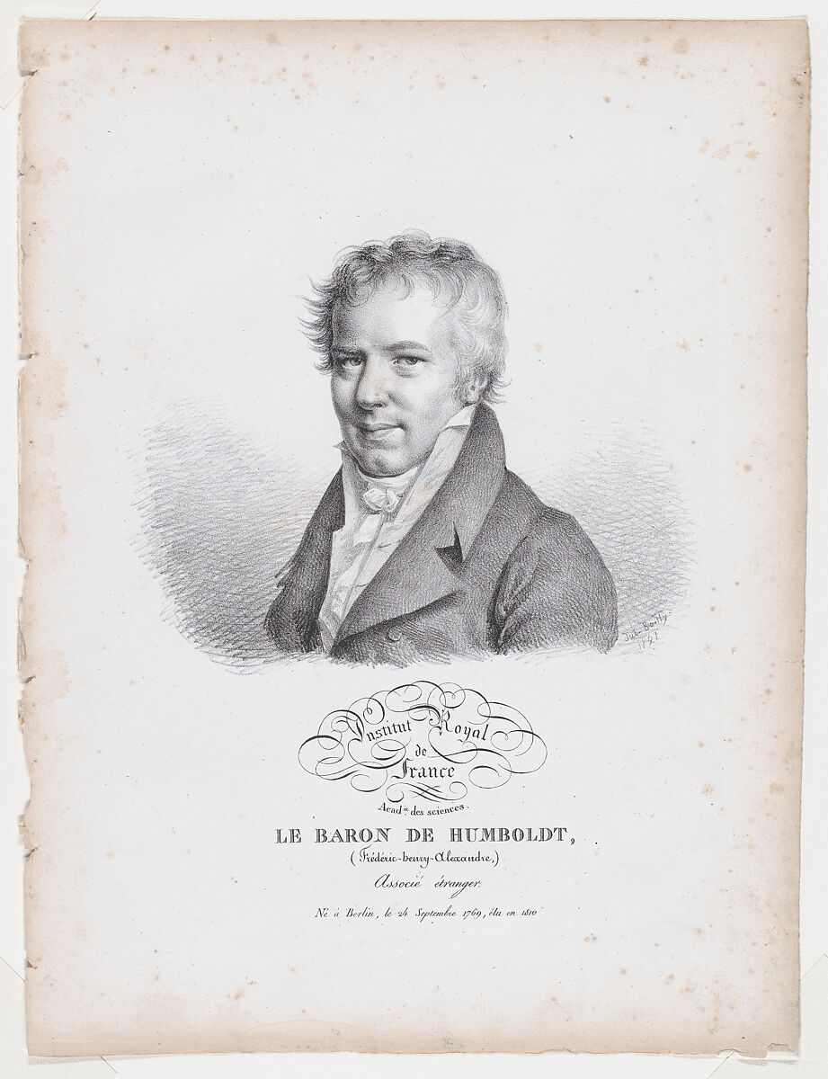 Portrait of Le Baron de Humboldt, Jules Boilly (French, Paris 1796–1874 Paris), Lithograph 
