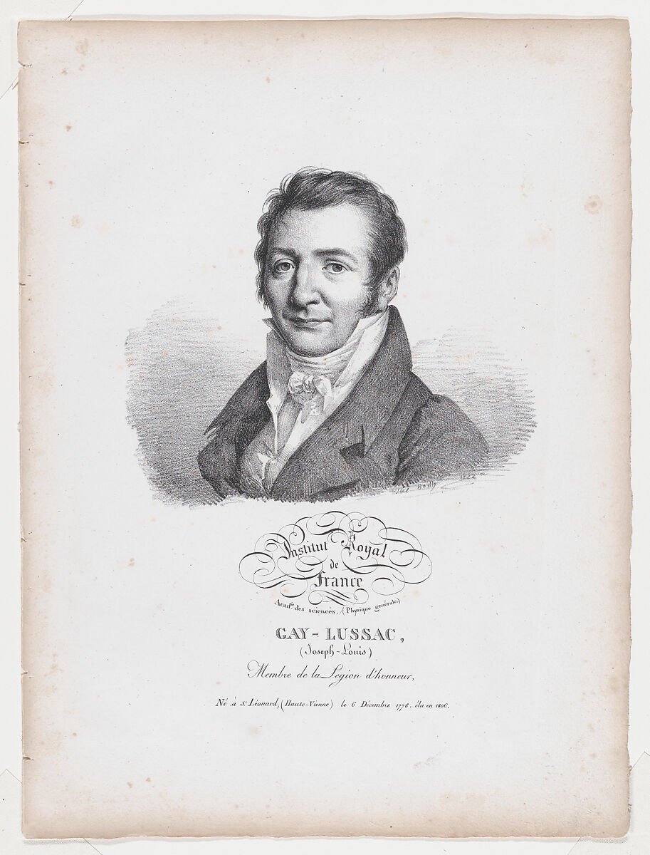 Portrait of Joseph-Louise Gay Lussac, Jules Boilly (French, Paris 1796–1874 Paris), Lithograph 
