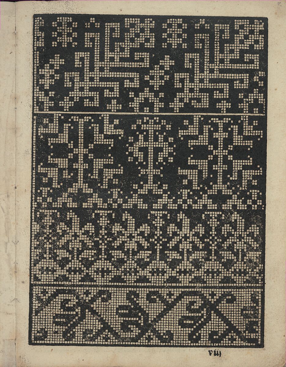 Libbretto nouellamete composto per maestro Domenico da Sera...lauorare di ogni sorte di punti, Domenico da Sera (French, active Italy, 16th century)  , Lyon, Woodcut