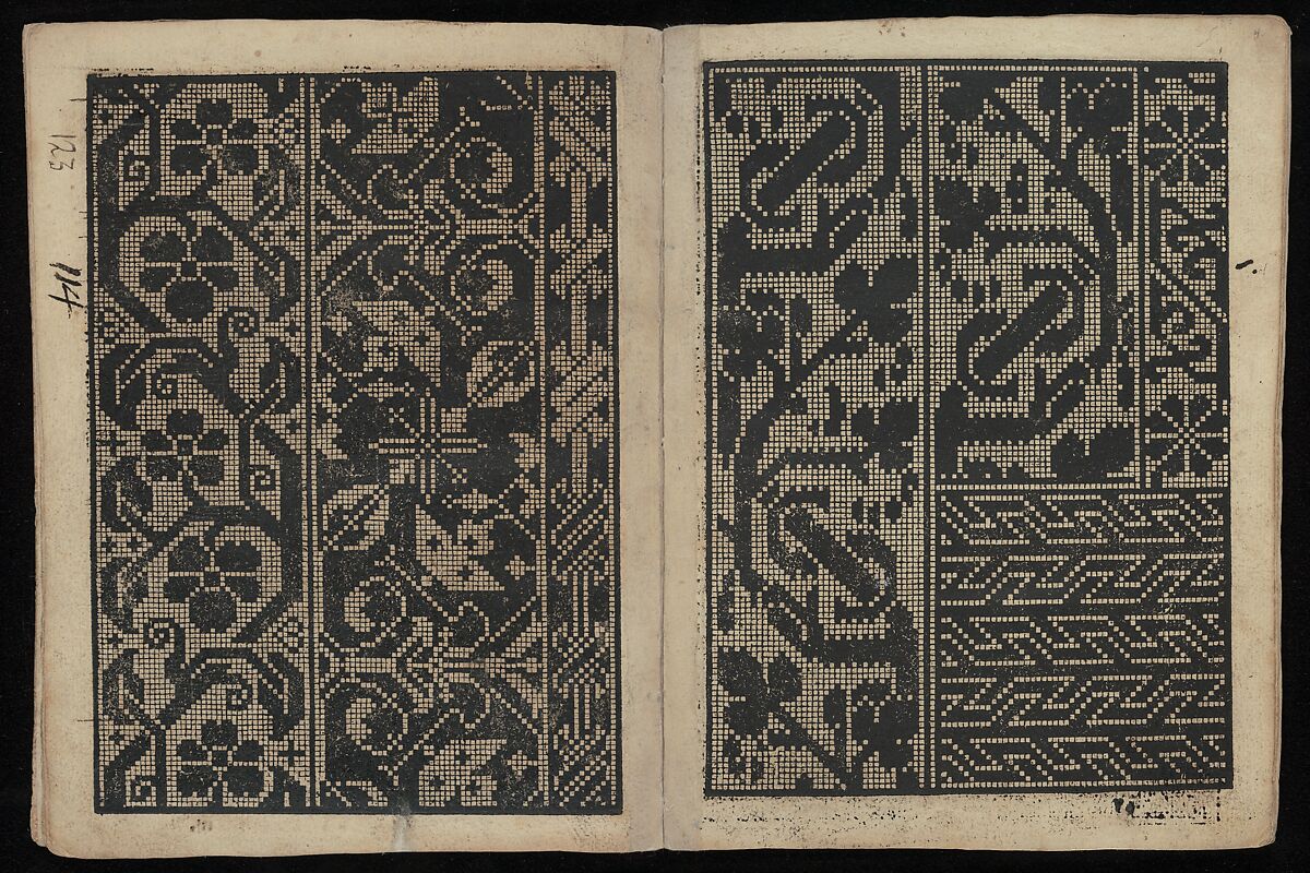 Libbretto nouellamete composto per maestro Domenico da Sera...lauorare di ogni sorte di punti, Domenico da Sera (French, active Italy, 16th century)  , Lyon, Woodcut