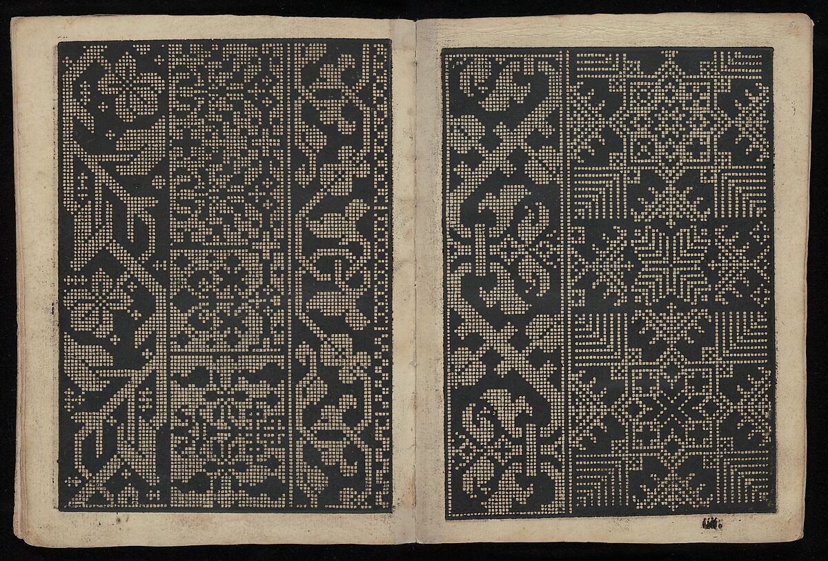 Libbretto nouellamete composto per maestro Domenico da Sera...lauorare di ogni sorte di punti, Domenico da Sera (French, active Italy, 16th century)  , Lyon, Woodcut