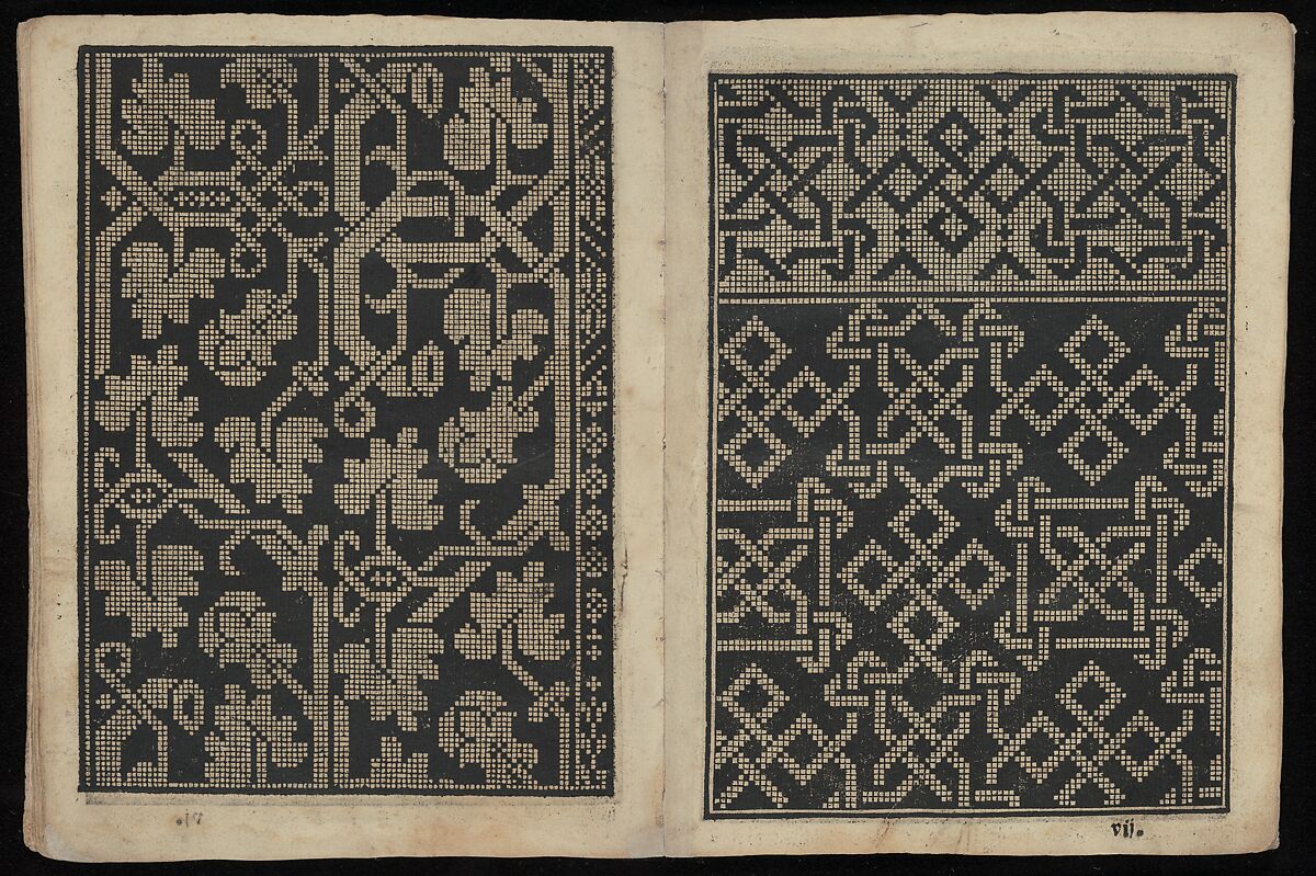 Libbretto nouellamete composto per maestro Domenico da Sera...lauorare di ogni sorte di punti, Domenico da Sera (French, active Italy, 16th century)  , Lyon, Woodcut