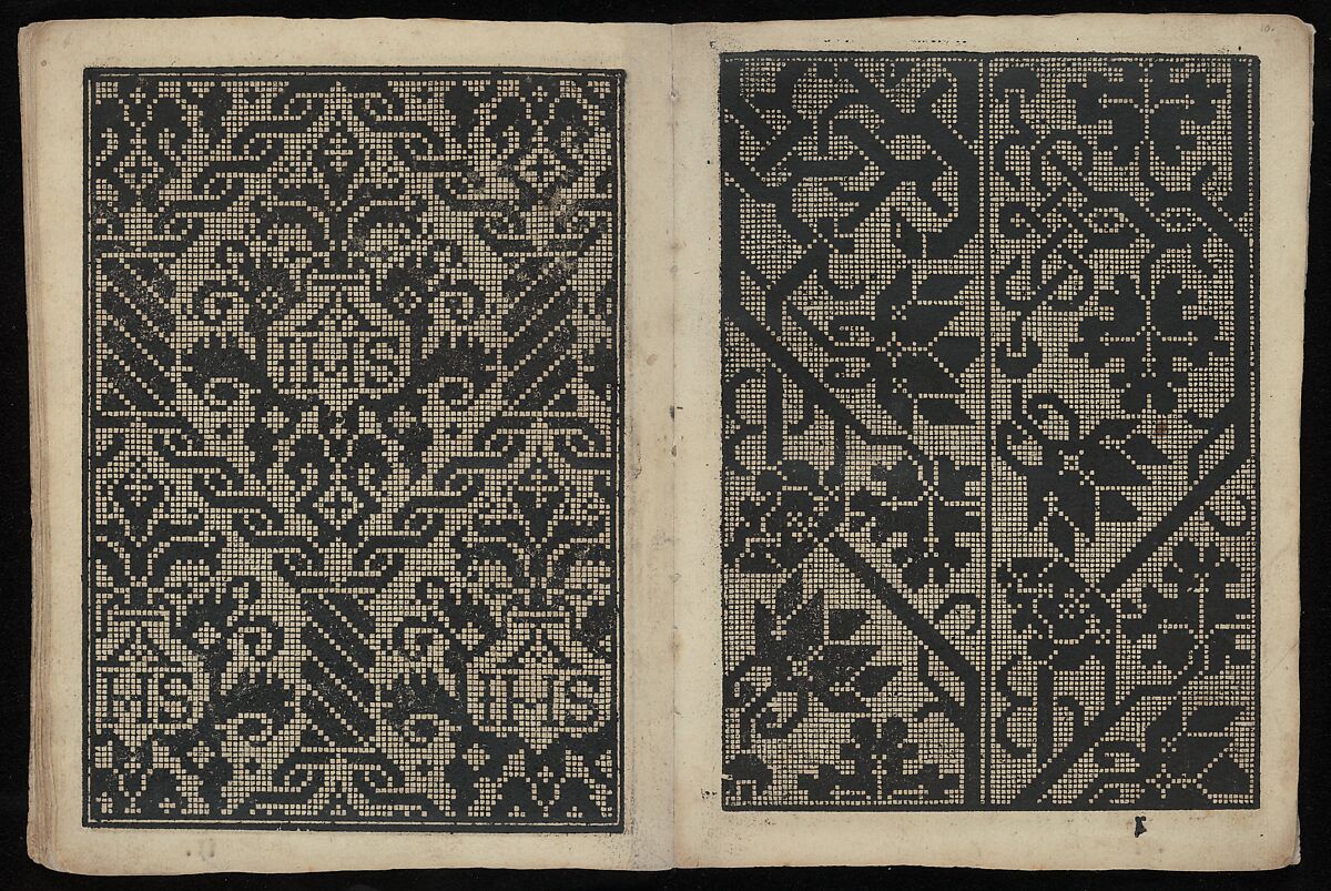 Libbretto nouellamete composto per maestro Domenico da Sera...lauorare di ogni sorte di punti, Domenico da Sera (French, active Italy, 16th century)  , Lyon, Woodcut