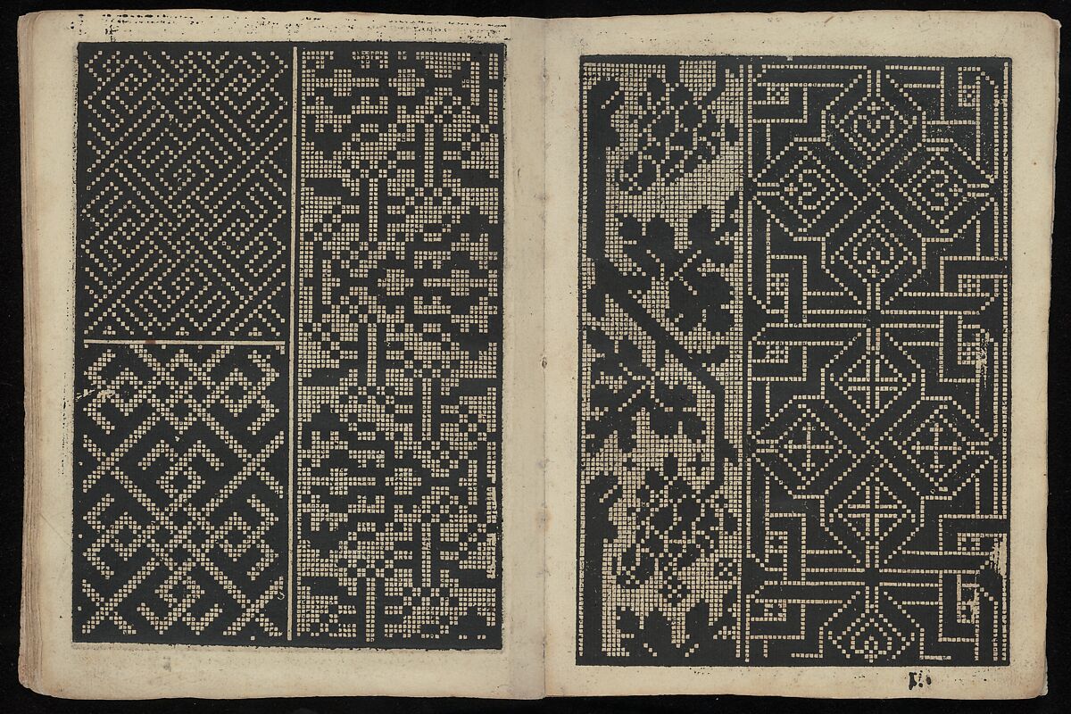 Libbretto nouellamete composto per maestro Domenico da Sera...lauorare di ogni sorte di punti, Domenico da Sera (French, active Italy, 16th century)  , Lyon, Woodcut