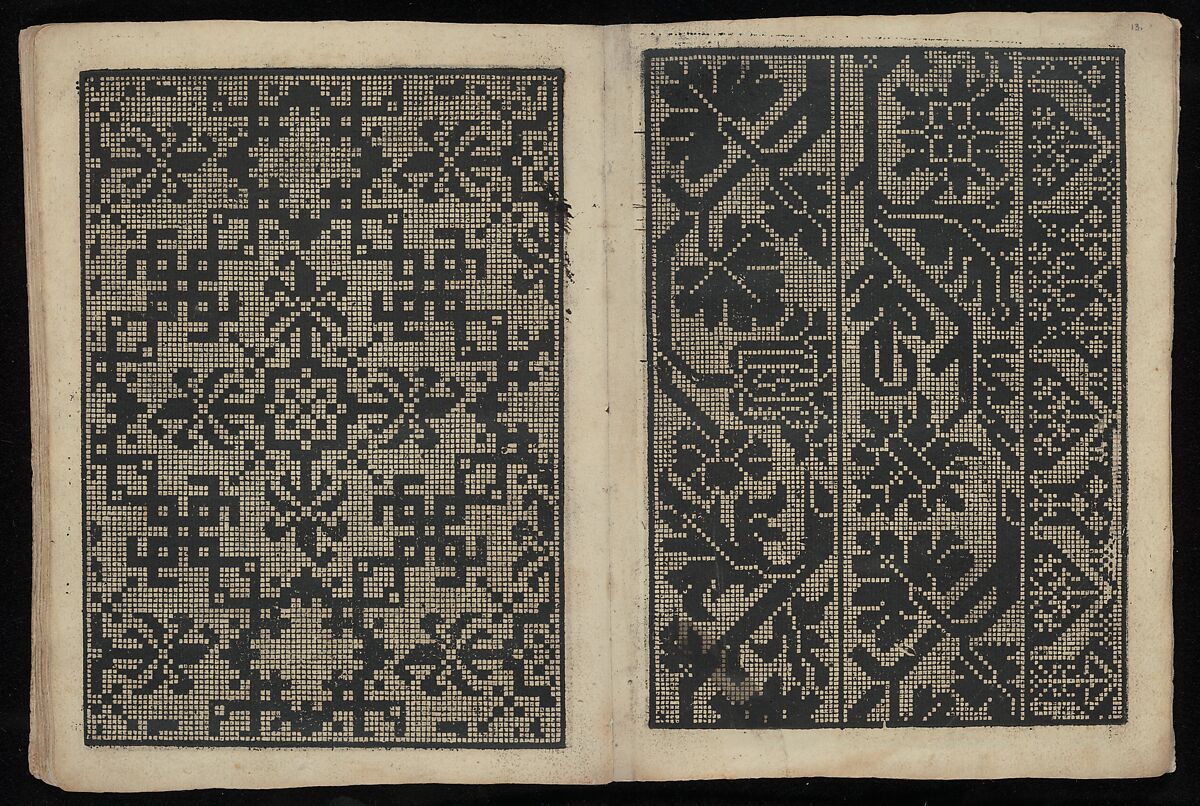 Libbretto nouellamete composto per maestro Domenico da Sera...lauorare di ogni sorte di punti, Domenico da Sera (French, active Italy, 16th century)  , Lyon, Woodcut