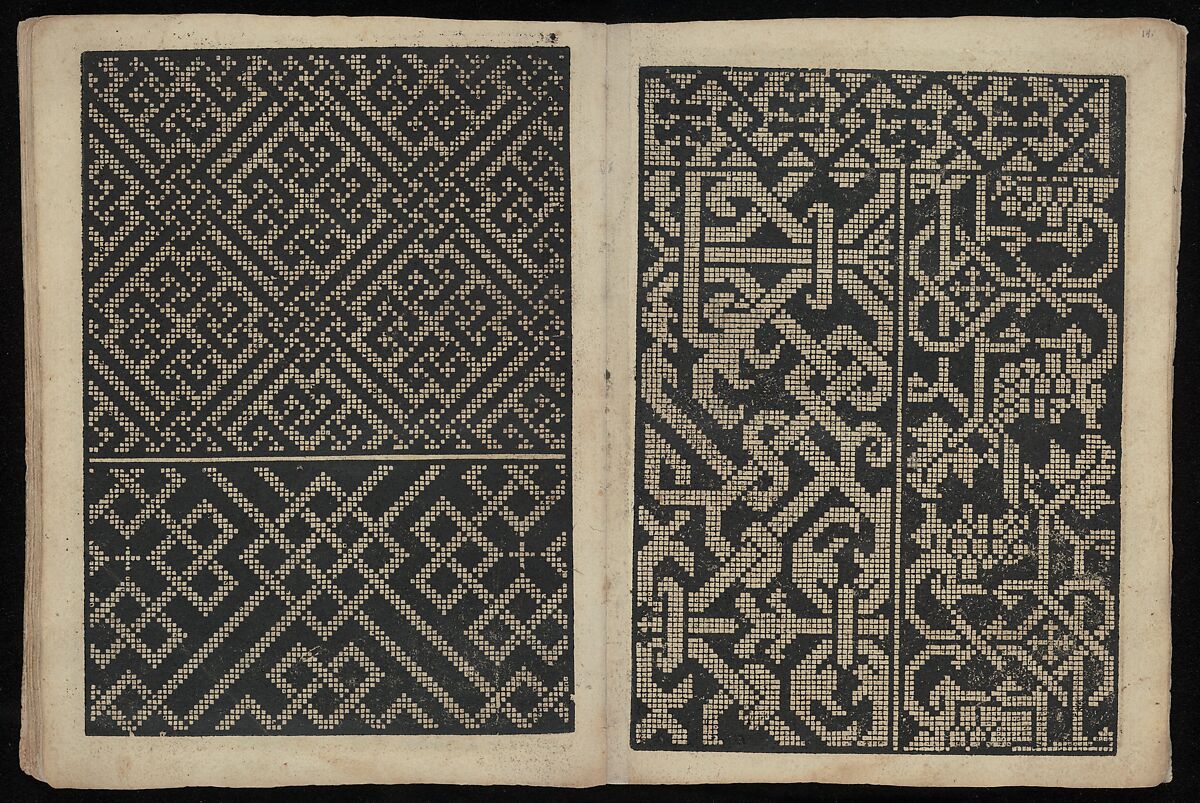 Libbretto nouellamete composto per maestro Domenico da Sera...lauorare di ogni sorte di punti, Domenico da Sera (French, active Italy, 16th century)  , Lyon, Woodcut