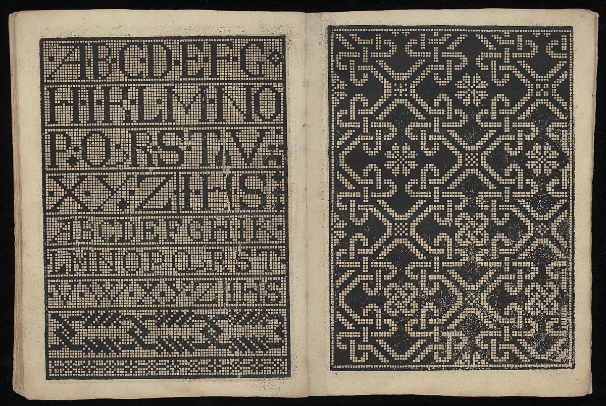 Libbretto nouellamete composto per maestro Domenico da Sera...lauorare di ogni sorte di punti, Domenico da Sera (French, active Italy, 16th century)  , Lyon, Woodcut