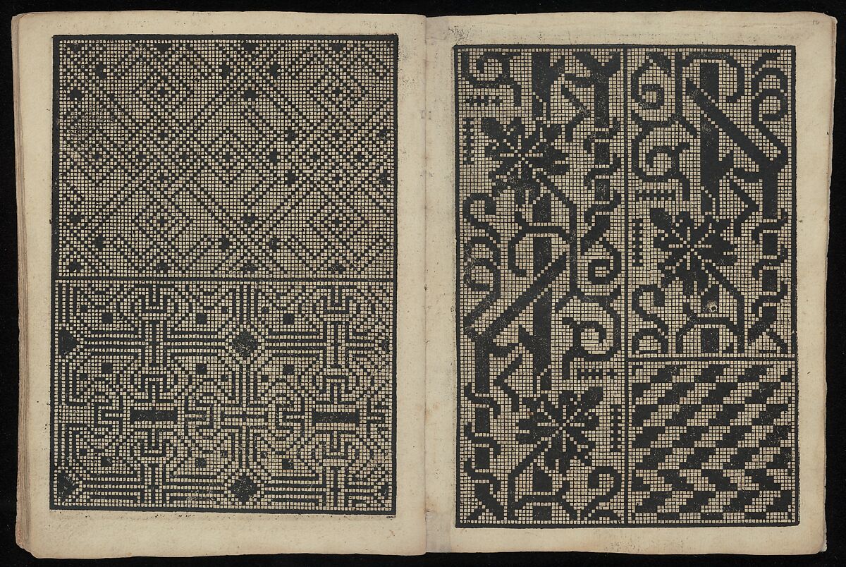 Libbretto nouellamete composto per maestro Domenico da Sera...lauorare di ogni sorte di punti, Domenico da Sera (French, active Italy, 16th century)  , Lyon, Woodcut