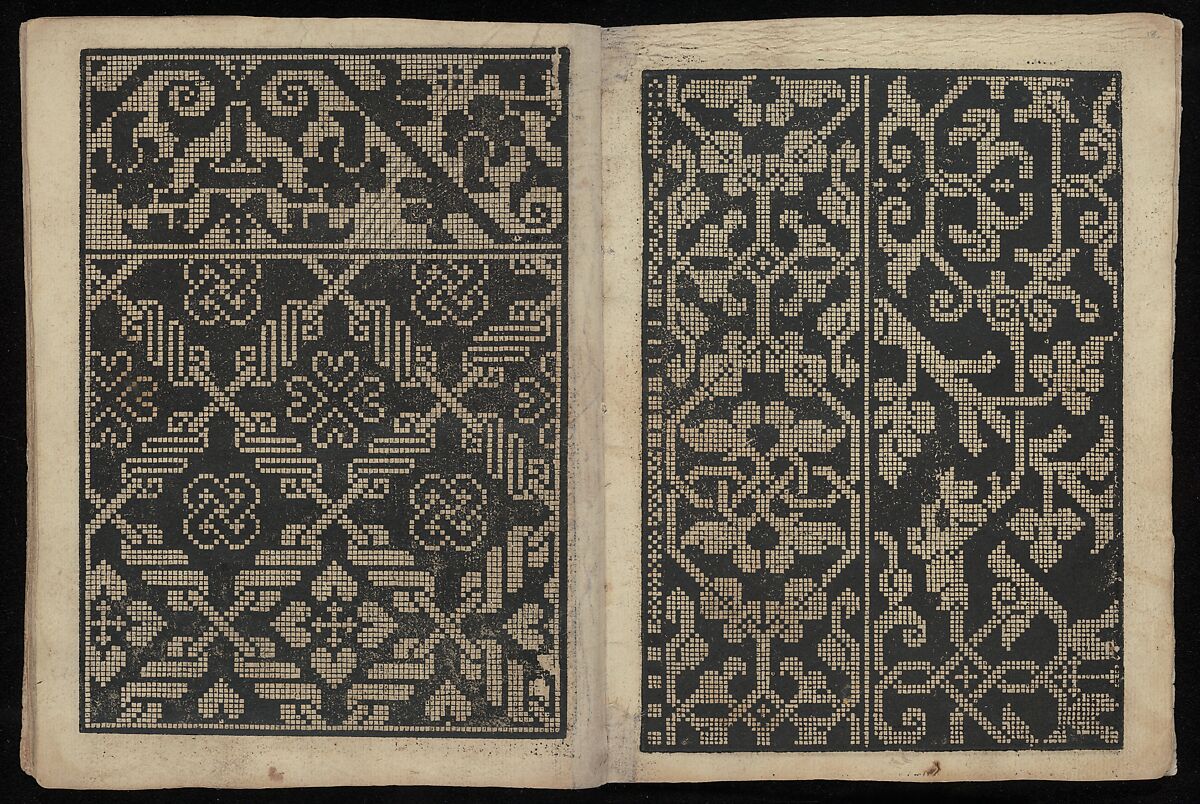 Libbretto nouellamete composto per maestro Domenico da Sera...lauorare di ogni sorte di punti, Domenico da Sera (French, active Italy, 16th century)  , Lyon, Woodcut