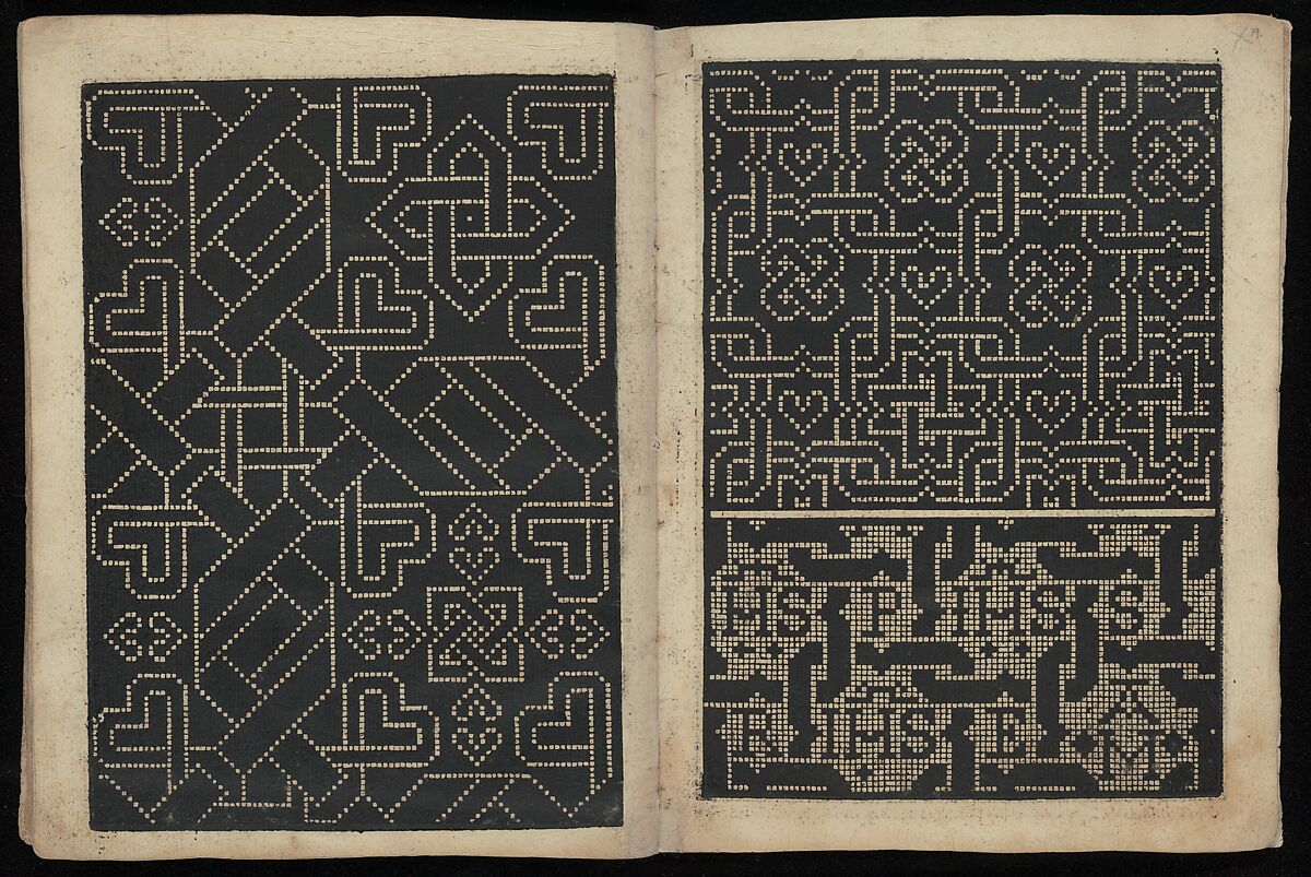 Libbretto nouellamete composto per maestro Domenico da Sera...lauorare di ogni sorte di punti, Domenico da Sera (French, active Italy, 16th century)  , Lyon, Woodcut