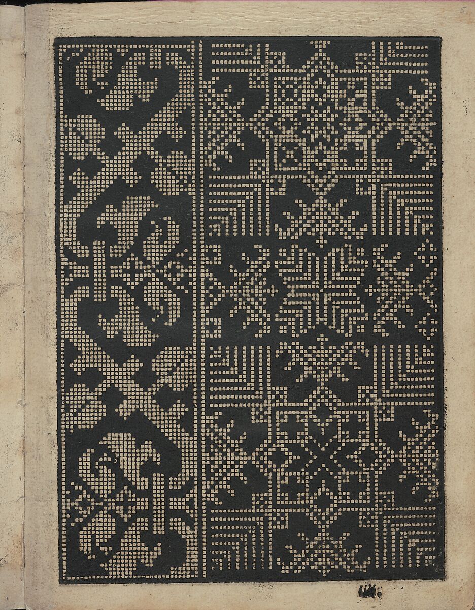 Libbretto nouellamete composto per maestro Domenico da Sera...lauorare di ogni sorte di punti, Domenico da Sera (French, active Italy, 16th century)  , Lyon, Woodcut