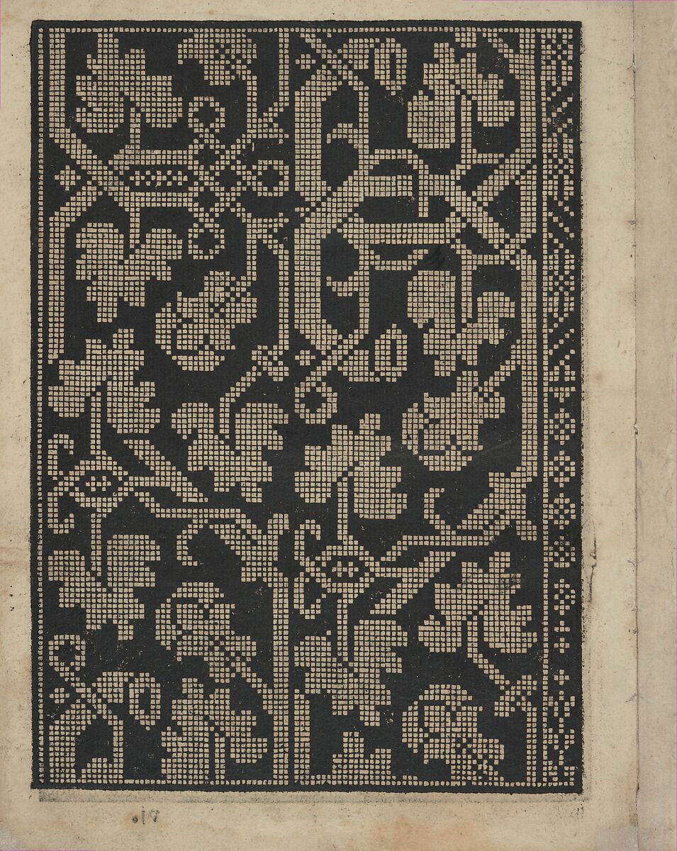 Libbretto nouellamete composto per maestro Domenico da Sera...lauorare di ogni sorte di punti, Domenico da Sera (French, active Italy, 16th century)  , Lyon, Woodcut