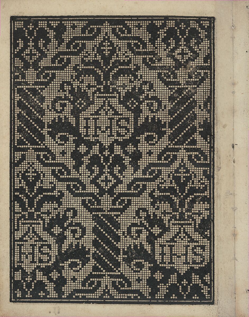 Libbretto nouellamete composto per maestro Domenico da Sera...lauorare di ogni sorte di punti, Domenico da Sera (French, active Italy, 16th century)  , Lyon, Woodcut