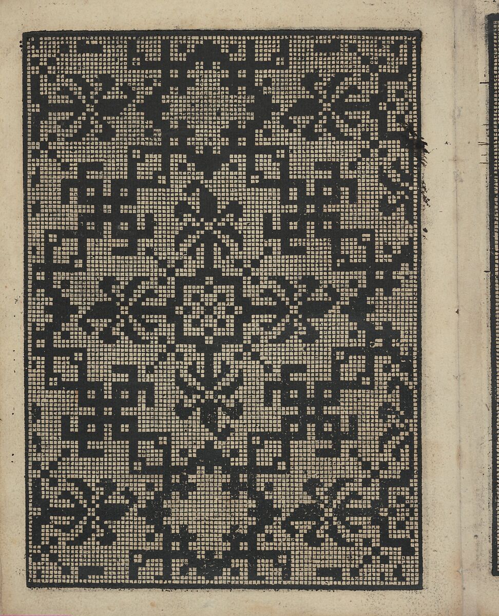 Libbretto nouellamete composto per maestro Domenico da Sera...lauorare di ogni sorte di punti, Domenico da Sera (French, active Italy, 16th century)  , Lyon, Woodcut