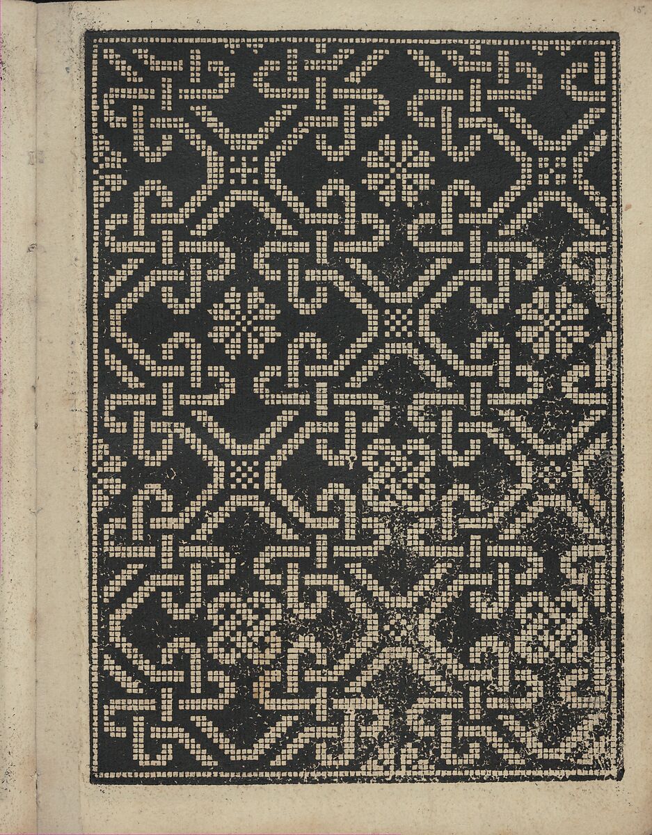 Libbretto nouellamete composto per maestro Domenico da Sera...lauorare di ogni sorte di punti, Domenico da Sera (French, active Italy, 16th century)  , Lyon, Woodcut