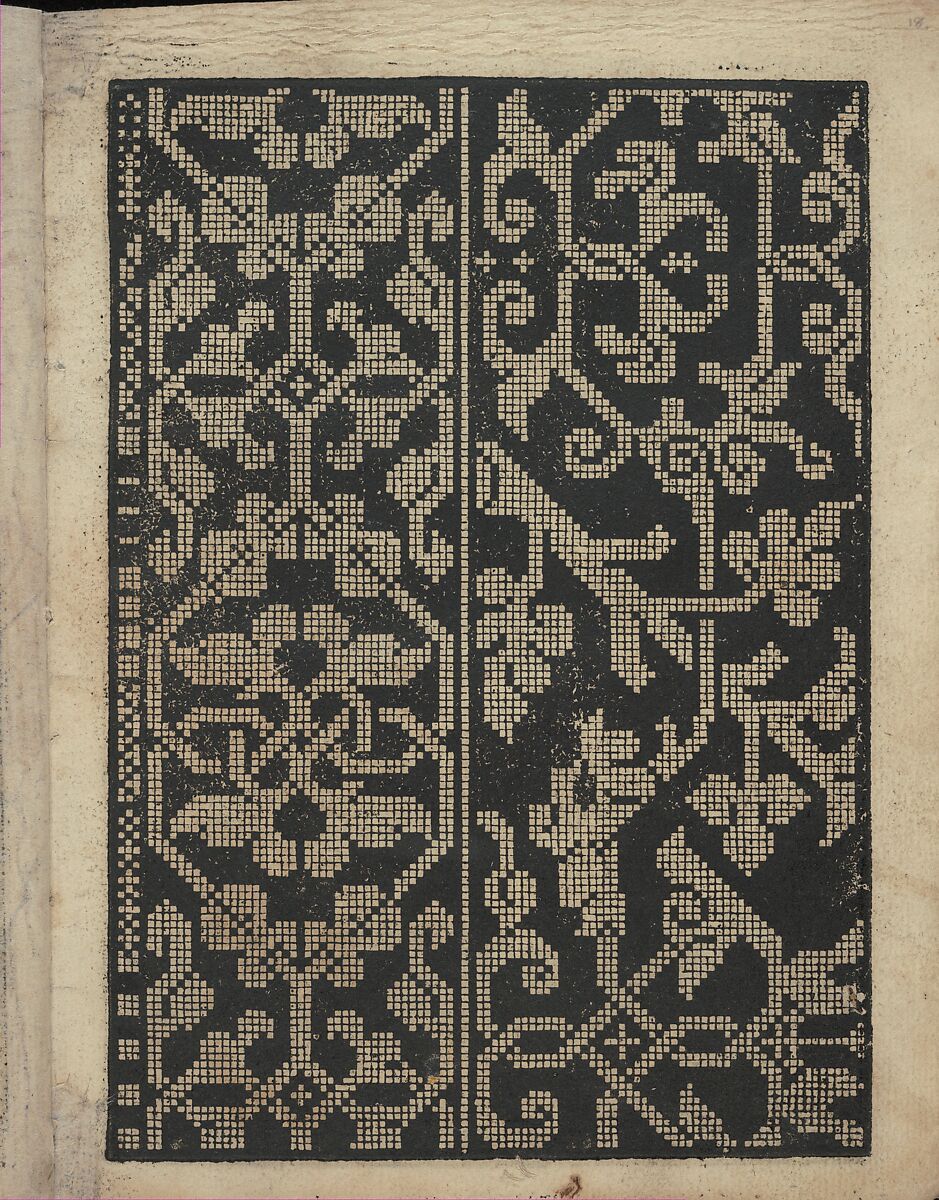 Libbretto nouellamete composto per maestro Domenico da Sera...lauorare di ogni sorte di punti, Domenico da Sera (French, active Italy, 16th century)  , Lyon, Woodcut