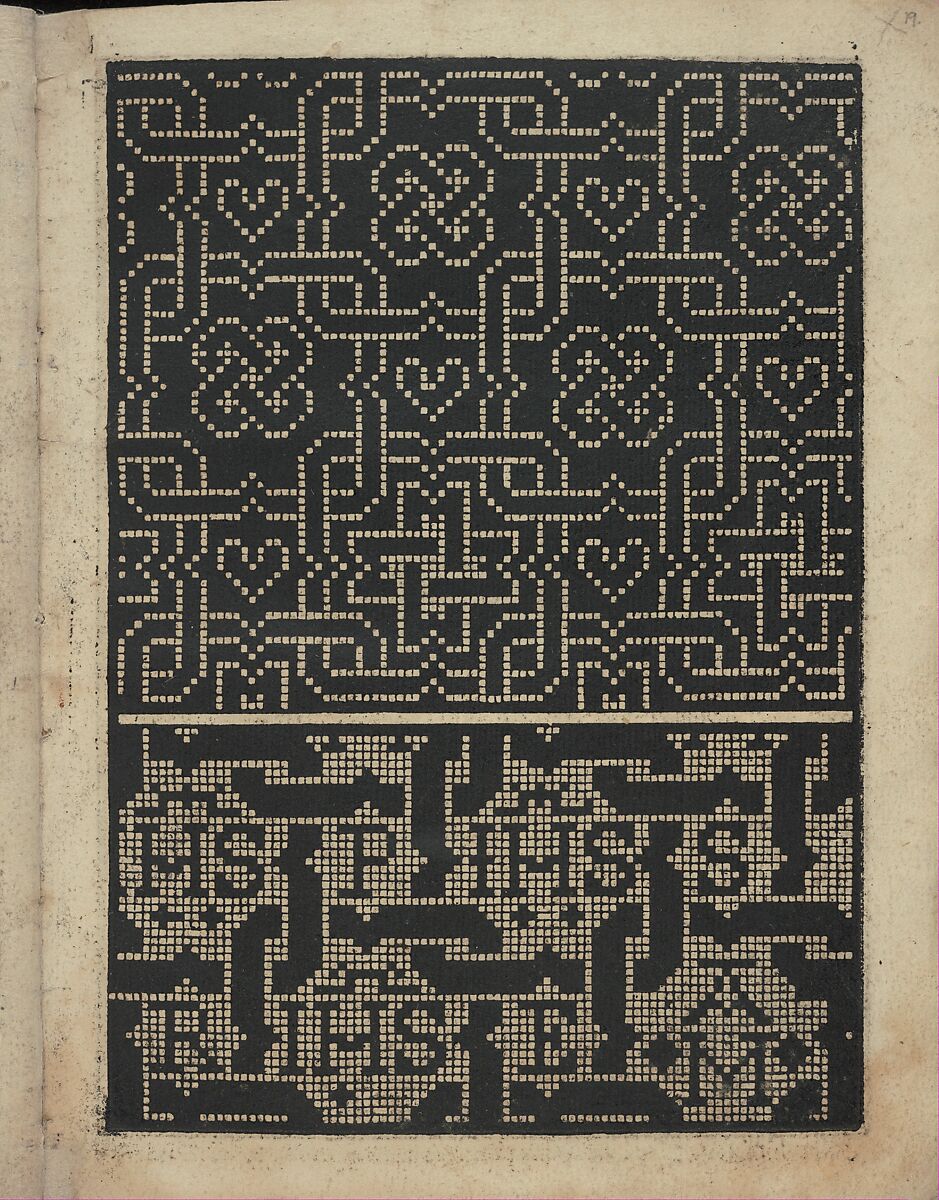 Libbretto nouellamete composto per maestro Domenico da Sera...lauorare di ogni sorte di punti, Domenico da Sera (French, active Italy, 16th century)  , Lyon, Woodcut