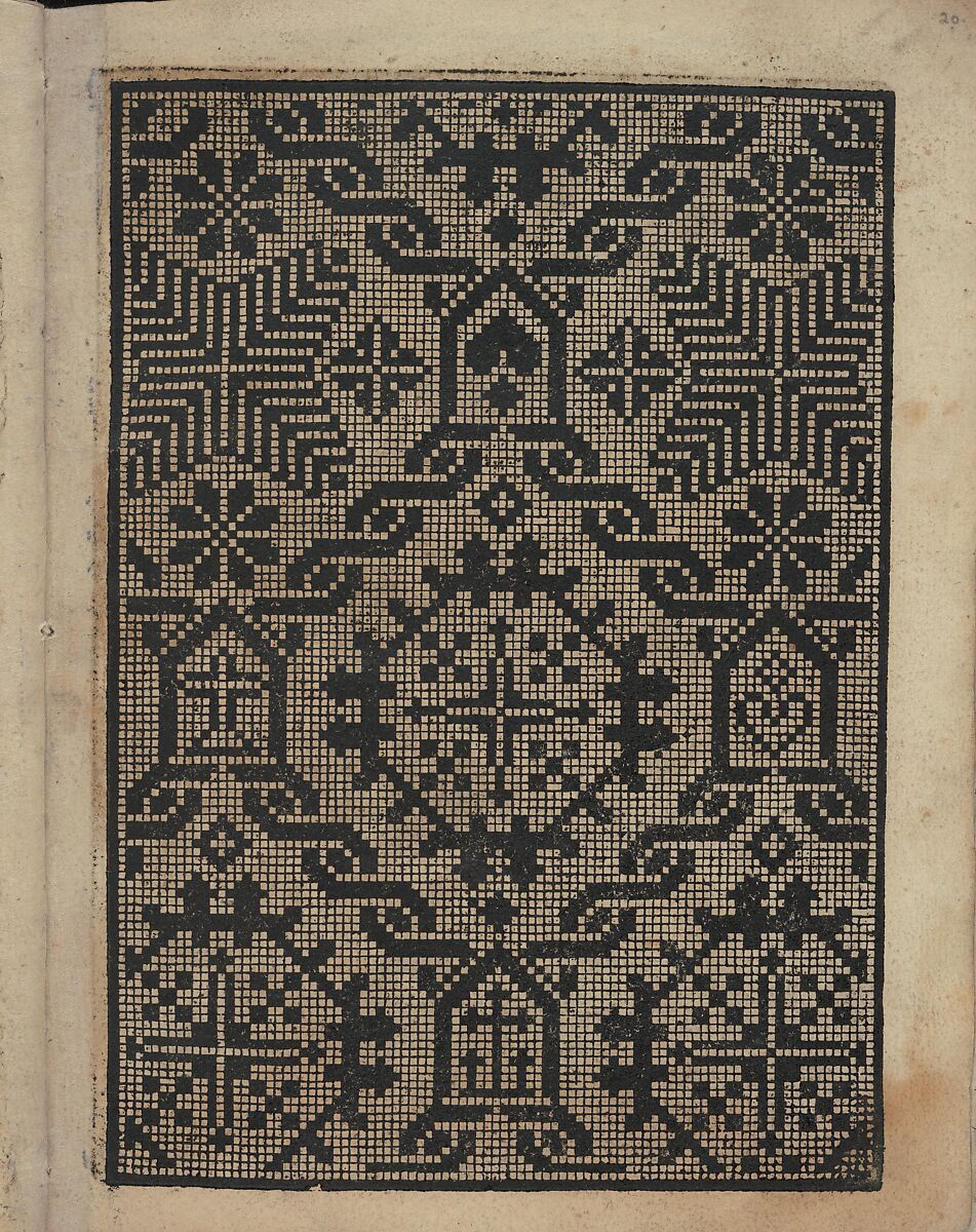 Libbretto nouellamete composto per maestro Domenico da Sera...lauorare di ogni sorte di punti, Domenico da Sera (French, active Italy, 16th century)  , Lyon, Woodcut