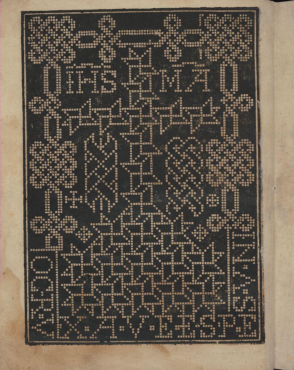 Libbretto nouellamete composto per maestro Domenico da Sera...lauorare di ogni sorte di punti, Domenico da Sera (French, active Italy, 16th century)  , Lyon, Woodcut