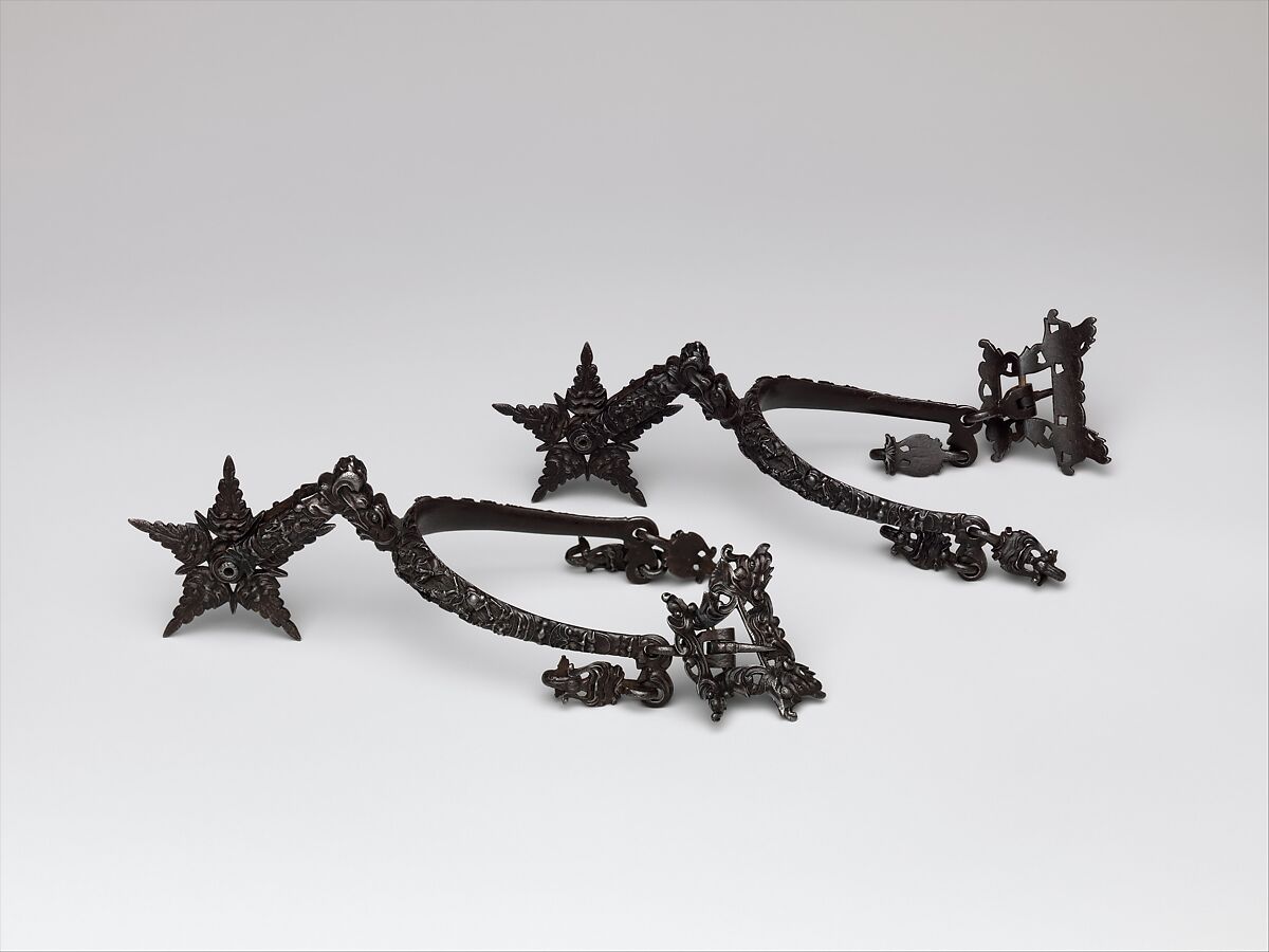 Pair of Rowel Spurs, Iron, French or Netherlandish 