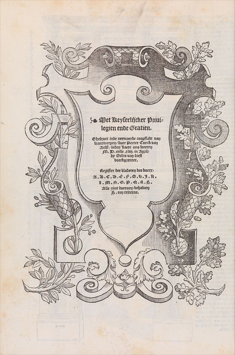 Den eersten (-vijfsten) boeck van architecturen, Sebastiano Serlio (Italian, Bologna 1475–1554 Fontainebleau), Printed books with woodcut illustrations
