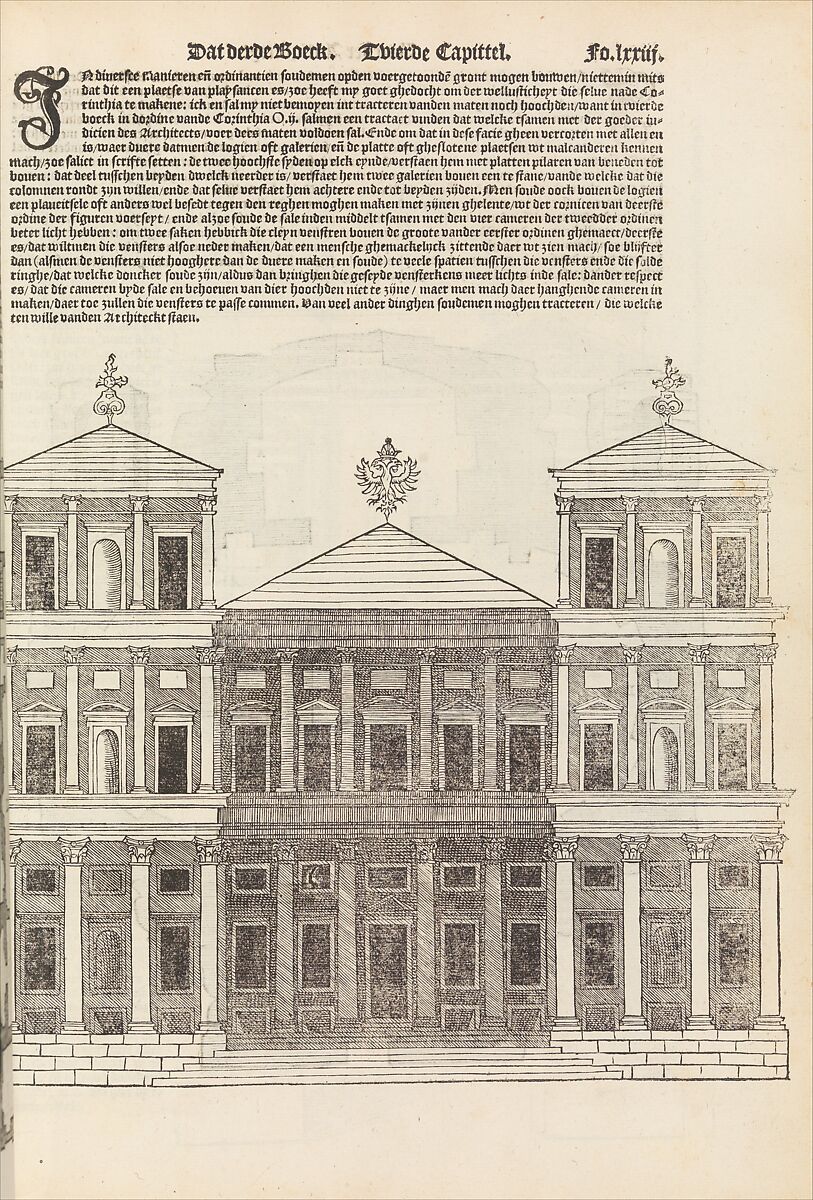 Den eersten (-vijfsten) boeck van architecturen, Sebastiano Serlio (Italian, Bologna 1475–1554 Fontainebleau), Printed books with woodcut illustrations