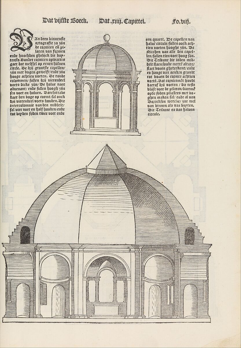 Den eersten (-vijfsten) boeck van architecturen, Sebastiano Serlio (Italian, Bologna 1475–1554 Fontainebleau), Printed books with woodcut illustrations