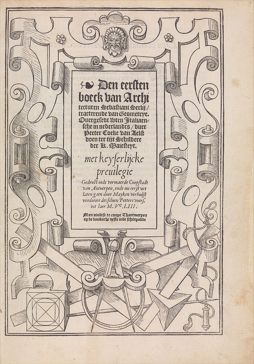 Den eersten (-vijfsten) boeck van architecturen, Sebastiano Serlio (Italian, Bologna 1475–1554 Fontainebleau), Printed books with woodcut illustrations