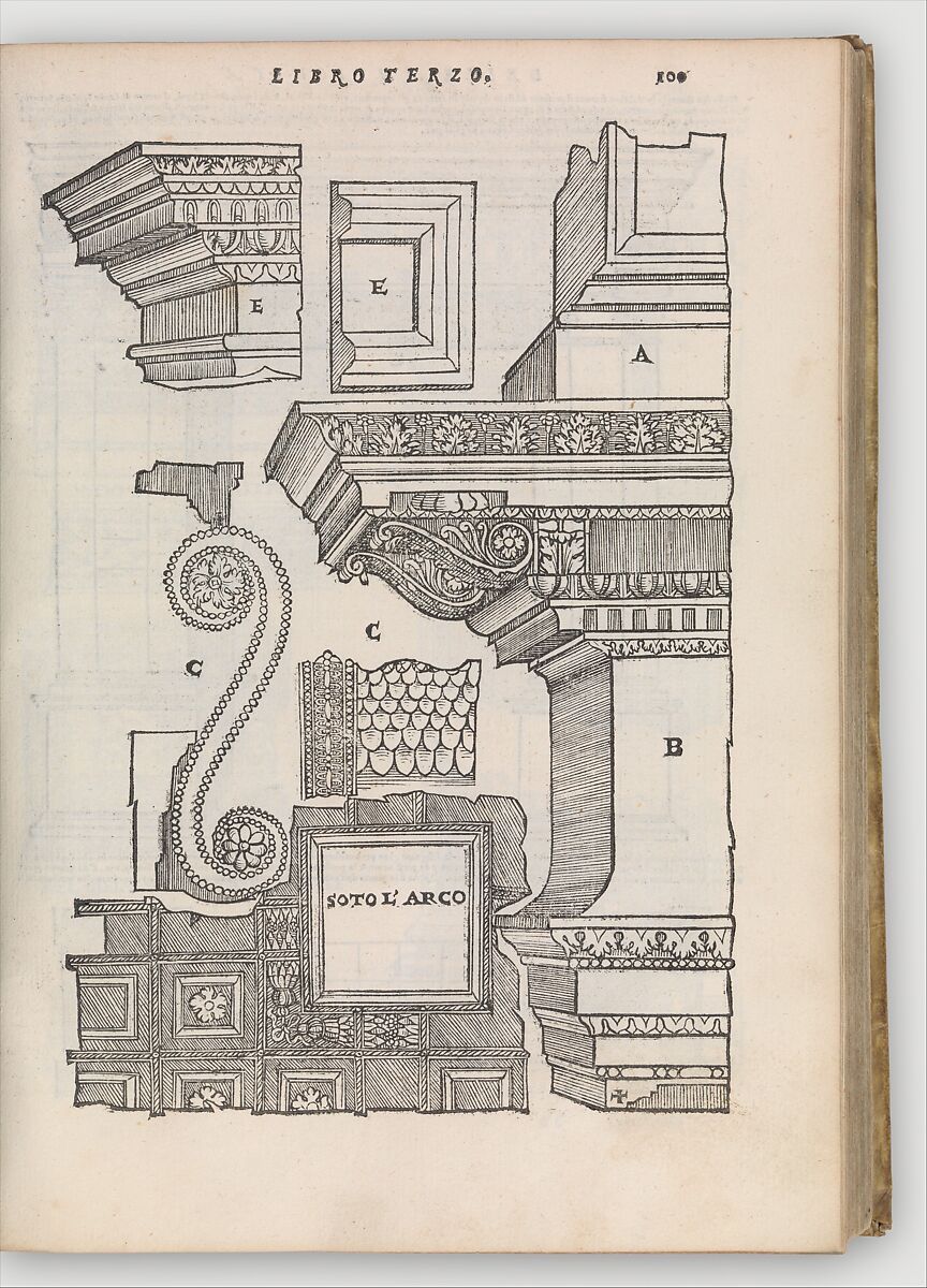 Libro primo (-quinto, estraordinario) d'architettura, Sebastiano Serlio (Italian, Bologna 1475–1554 Fontainebleau), Printed book with woodcut illustrations 