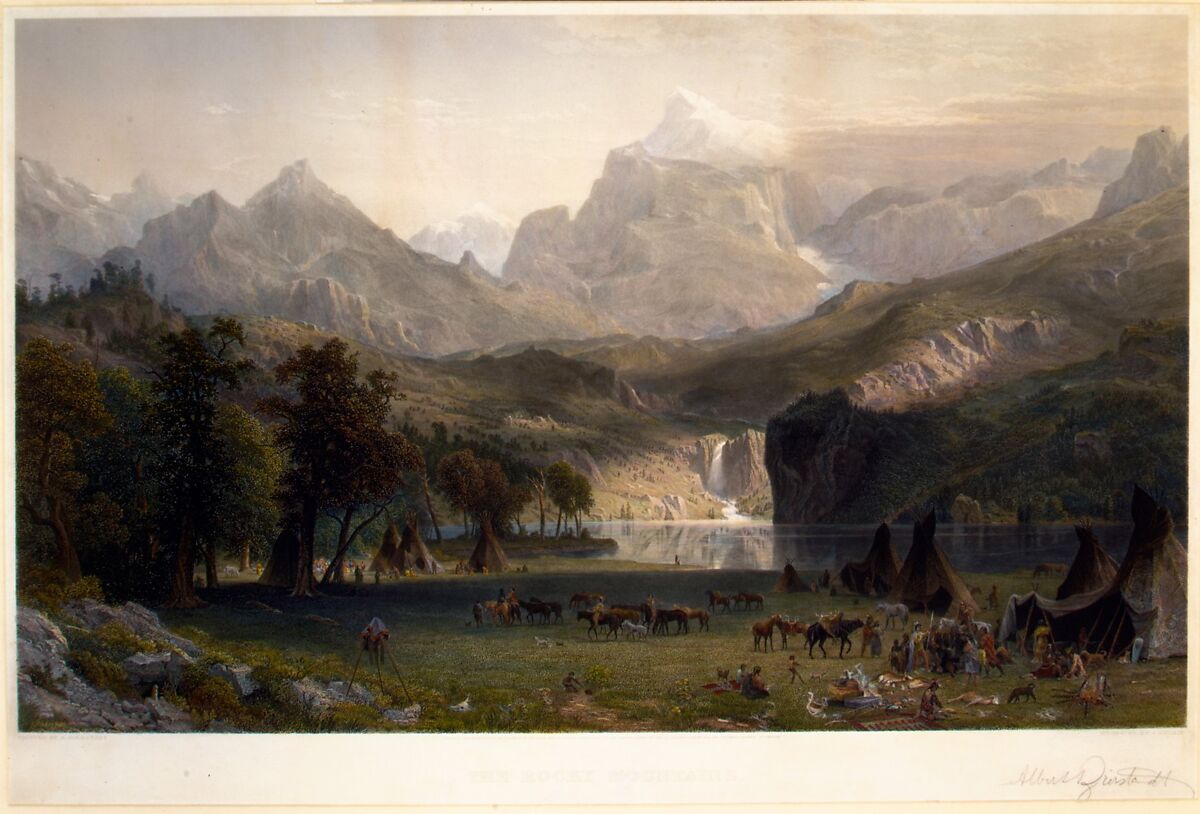 The Rocky Mountains, Lander's Peak, James Smillie (American, Edinburgh 1807–1885 Poughkeepsie, New York), Hand-colored steel plated etching and engraving