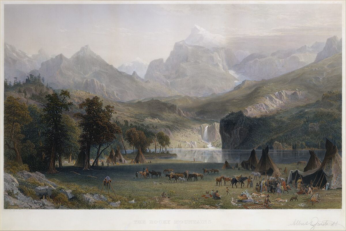 The Rocky Mountains, Lander's Peak, James Smillie (American, Edinburgh 1807–1885 Poughkeepsie, New York), Hand-colored steel plated etching and engraving 