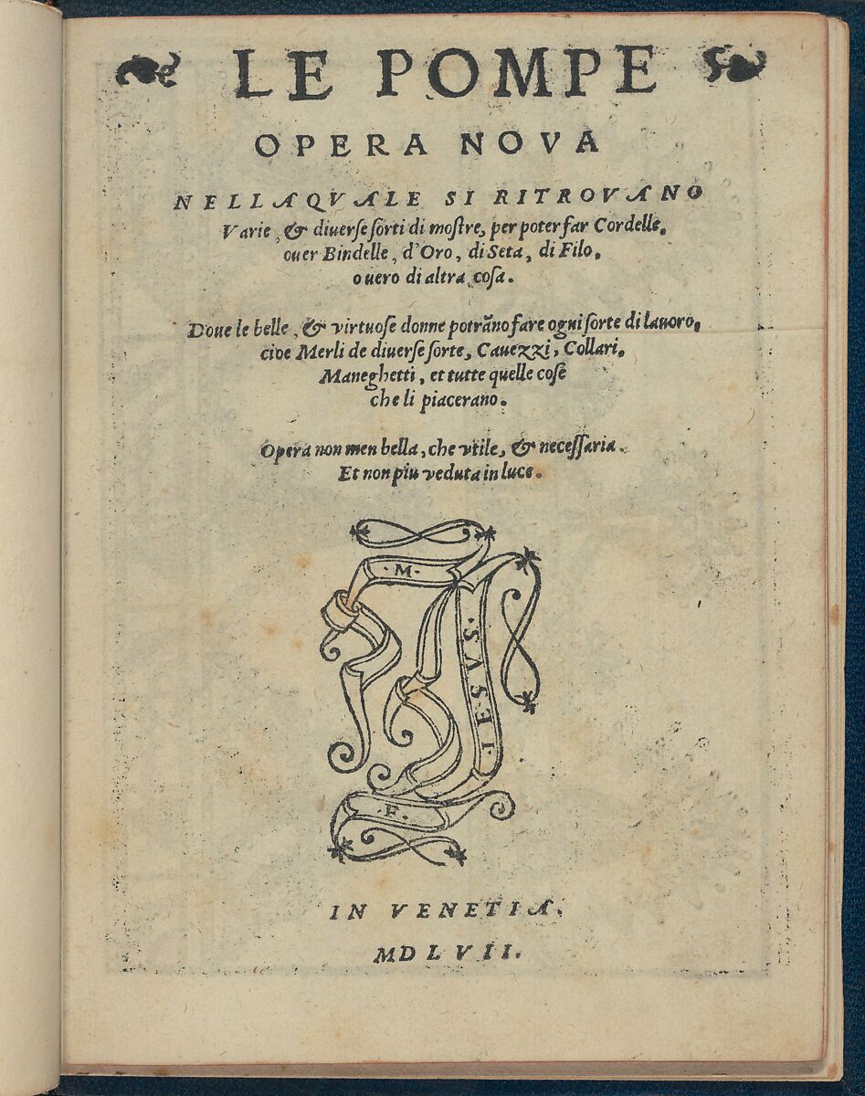 Le Pompe: Opera Nova, Giovanni Battista &amp; Marchio Sessa  , Venice, Woodcut