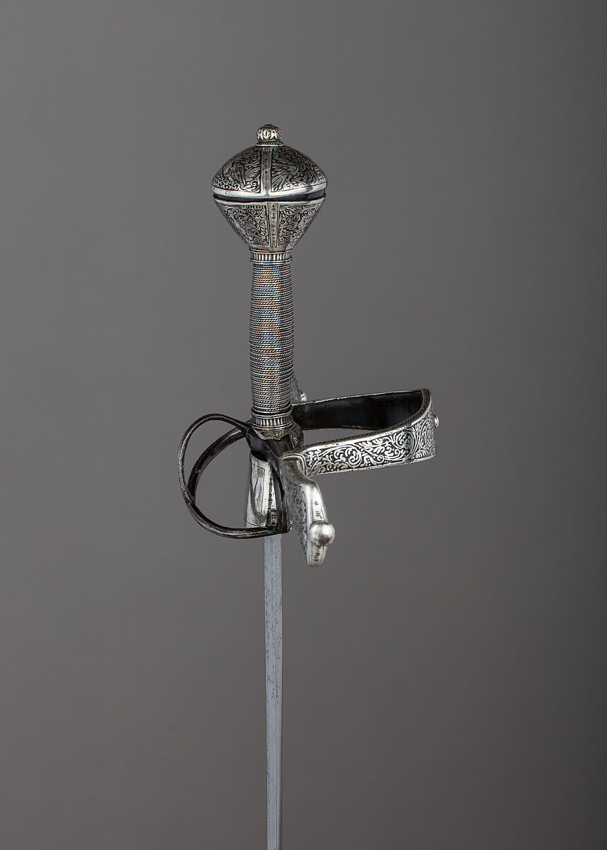 Rapier, Steel, iron, silver, copper alloy, wood, German, Dresden