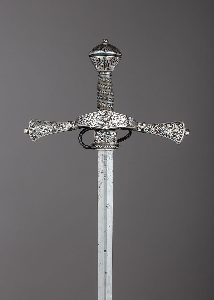 Rapier, Steel, iron, silver, copper alloy, wood, German, Dresden