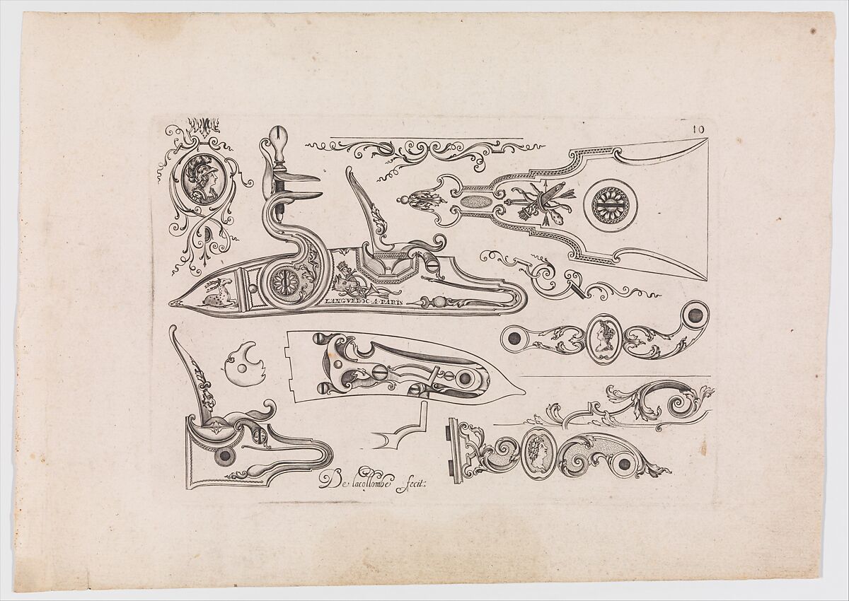 Plusievrs Pieces et Ornements Darquebuzerie (4th extended edition), Initial eight-plate edition by Claude Simonin (French, Nantes ca. 1635–1693 Nantes)  , published in 1684 and reissued in1685, Ink, paper, French, Paris